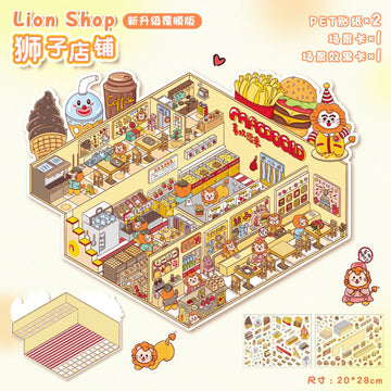 Business premises series3D Miniature Scene Stickers 2 Mini Scenes